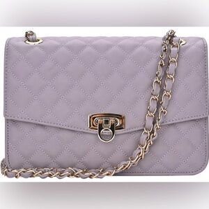 Elegant Quilted Purple Shoulder Bag